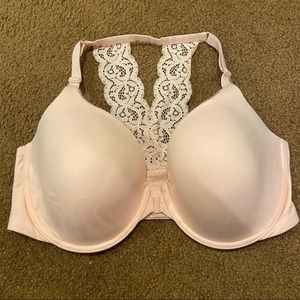 Victoria's Secret Barely Worn Pink Blush Bra Lace Front Closure Racerback Used